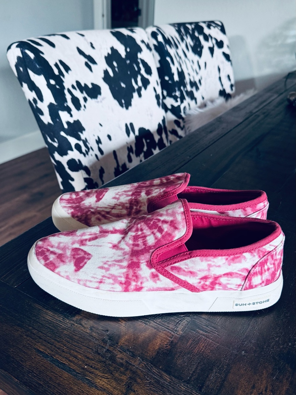 Sun + Stone Men's Reins Slip-on Sneaker Red Tie Dyed